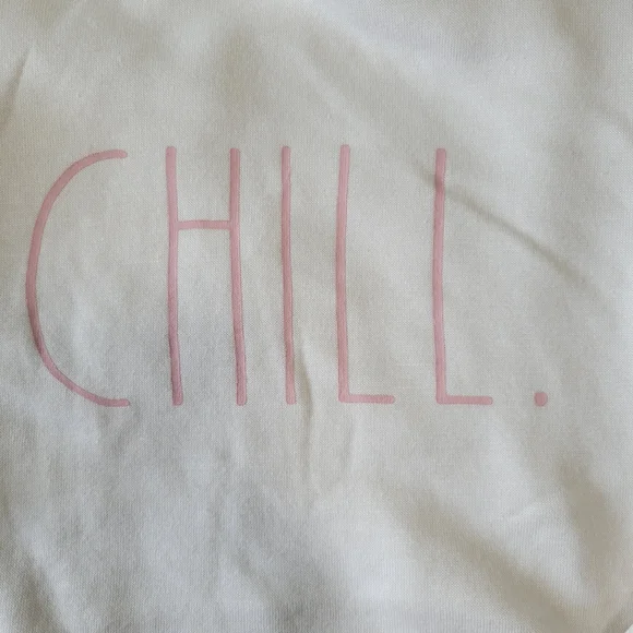 Rae Dunn 2 Piece CHILL Set Hoodie & Jogger Set S Cream/Pink Soft NWT - Picture 3 of 16